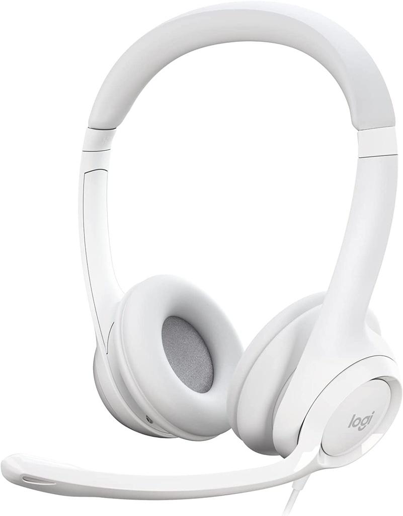 Logitech H390 Noise-Canceling USB Headset - Off White
