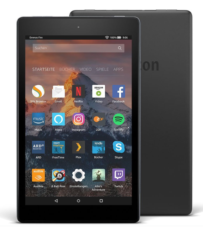 Amazon Fire HD8 Tablet (2018) 16GB, Black - Includes Special Offers - Refurbished