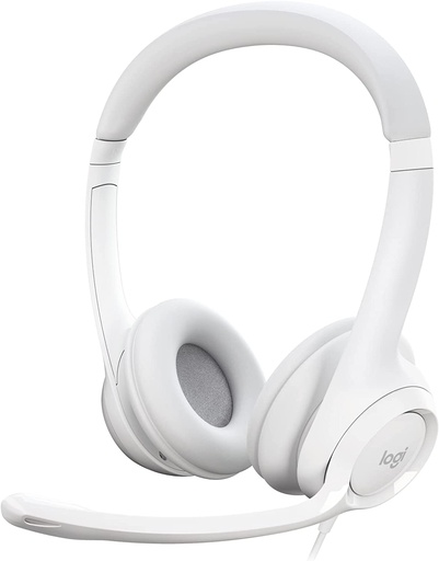 Logitech H390 Noise-Canceling USB Headset - Off White